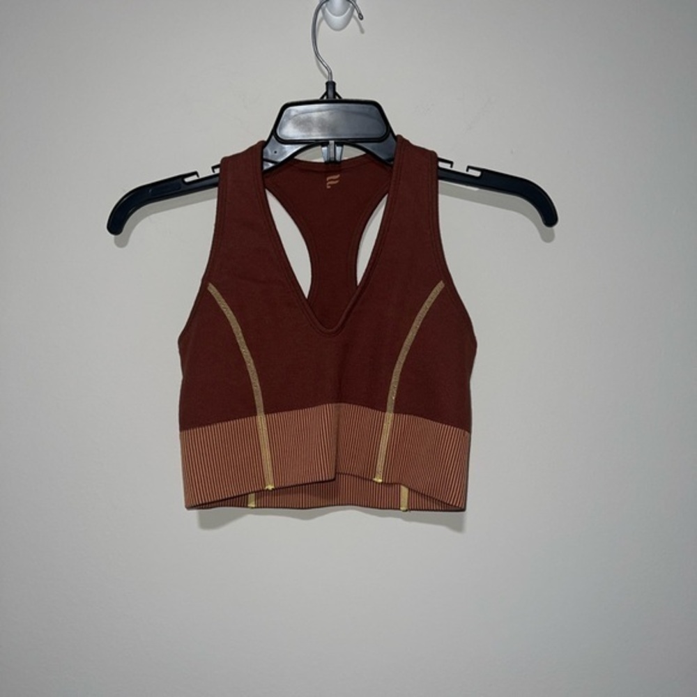 Brownish orange cropped ribbed tank top Fabletics Medium
